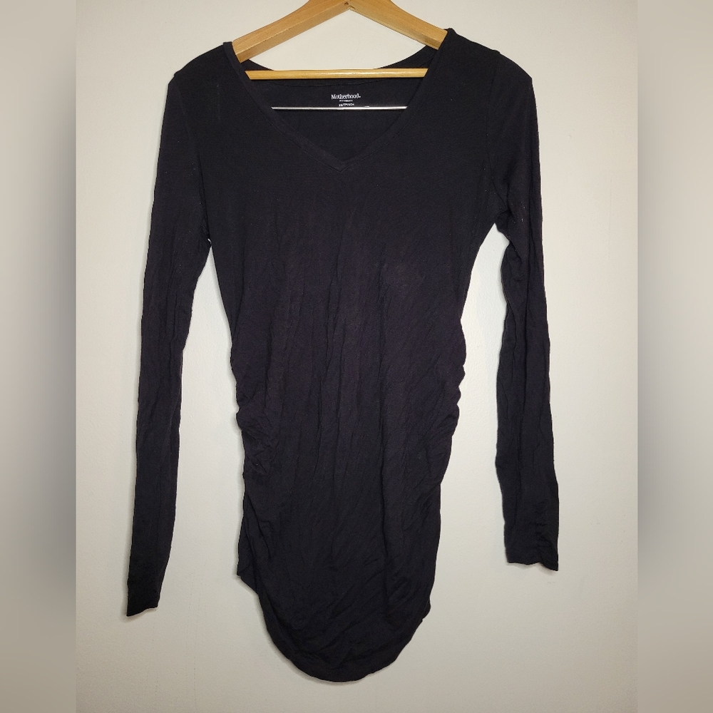 Motherhood Maternity basic black long sleeve top, xsmall